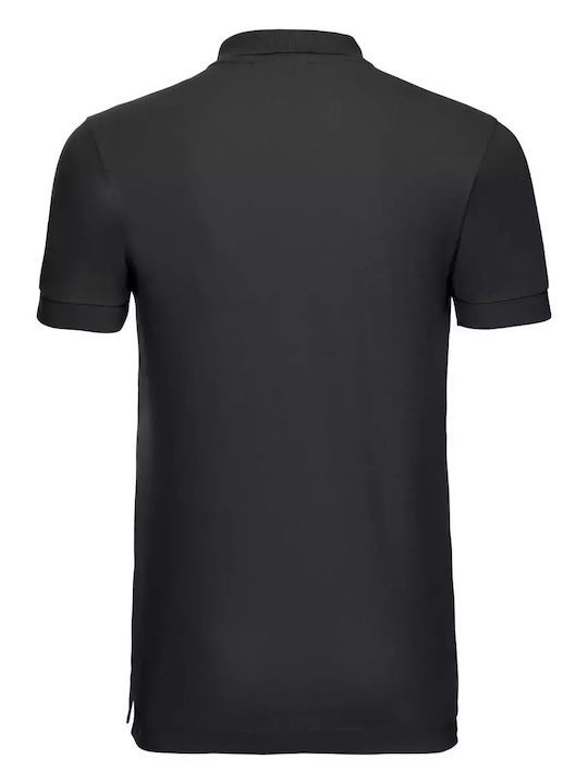 Russell Athletic Bluza Bărbătească cu Mânecă Scurtă Polo Neagră