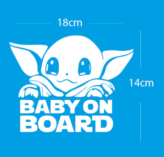 Σήμα Baby on Board με Αυτοκόλλητο Yoda