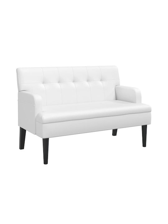 Διθέσιος Καναπές Δερματίνη Λευκός 112x65.5x75εκ.