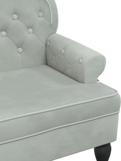 Doppelsitzer Samt Sofa Hellgrau 119,5x64,5x75cm