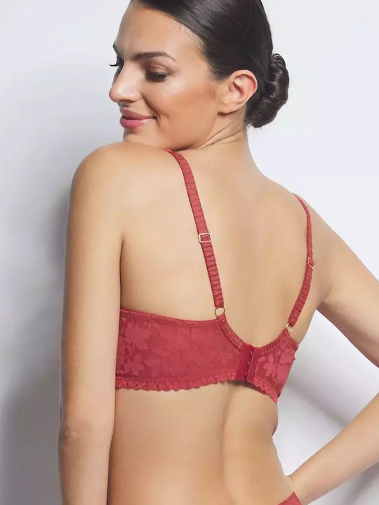 Selmark Bra without Padding Underwire Red