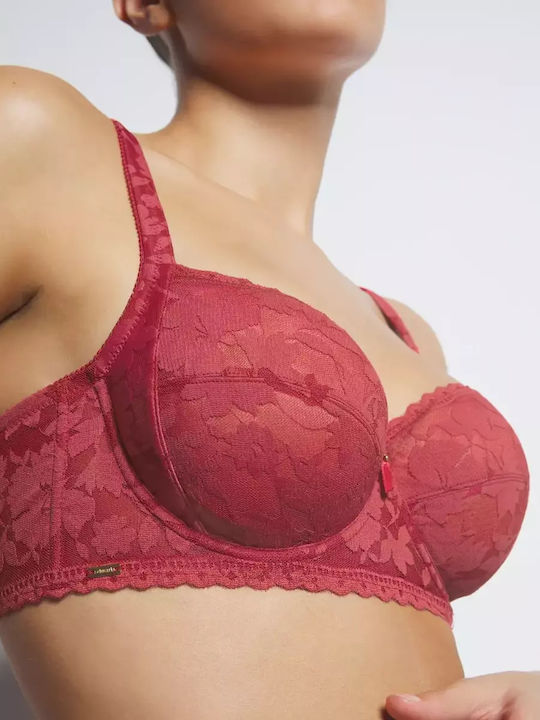 Bra without Padding Underwire Red