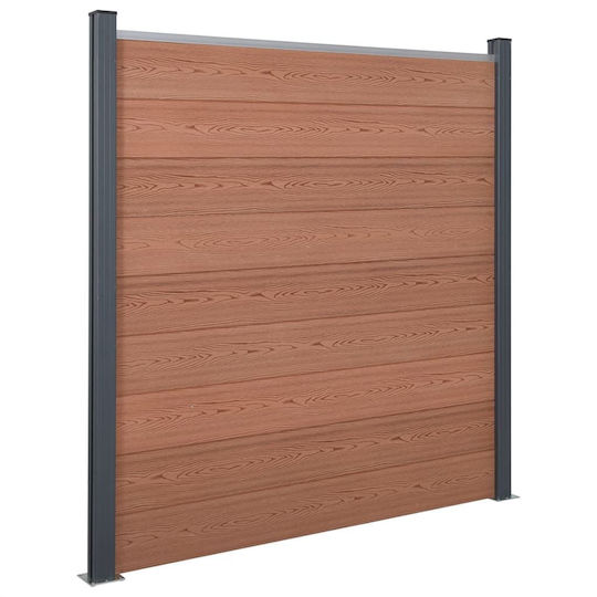 vidaXL Deck Περίφραξης Κήπου από WPC 186x353εκ. Καφέ