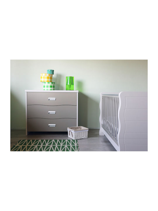 Bellatrix Dulap cu Sertare pentru Bebeluși cu 3 Sertare Maro 105x55x90cm