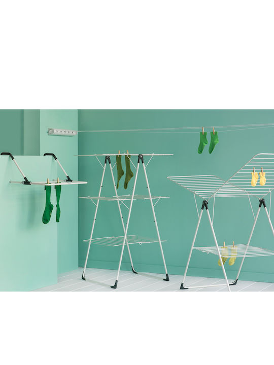 Brabantia Πτυσσόμενη Απλώστρα Δαπέδου από Μέταλλο με Μήκος Απλώματος 23m