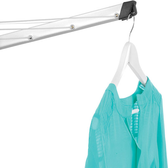 Brabantia Essential Folding Floor Clothes Drying Rack for Garden Made of Aluminum with 30m Hanging Length