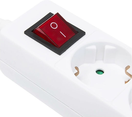 Extrastar Power Strip 5 Prize cu întrerupător și Cablu 1.5m White