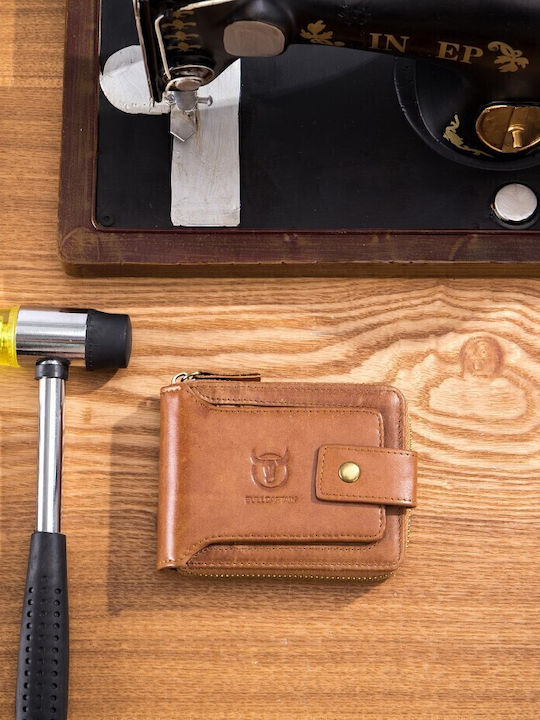 QB-231 Leather Men's Wallet with RFID Coffee Open