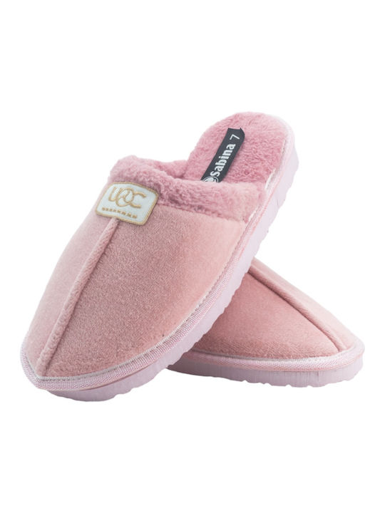 Damen Hausschuhe mit Pelz Rosa