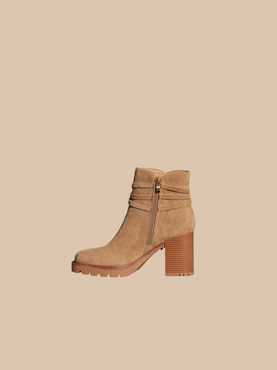 Alta Moda Wildleder Damen Knöchelstiefel Beige