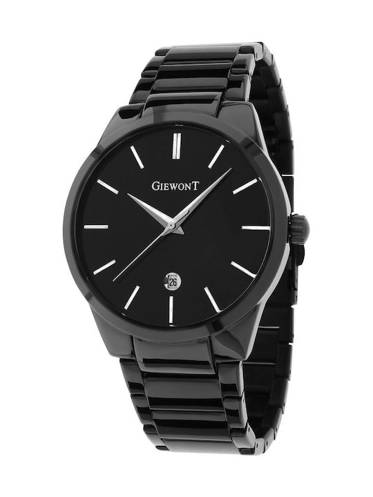 Giewont Herrenuhr Batterie mit Schwarz Metallarmband