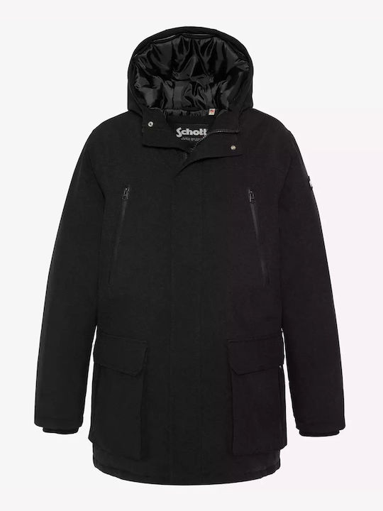 Schott Ärmellos Herren Winter Jacke Lässig Schwarz