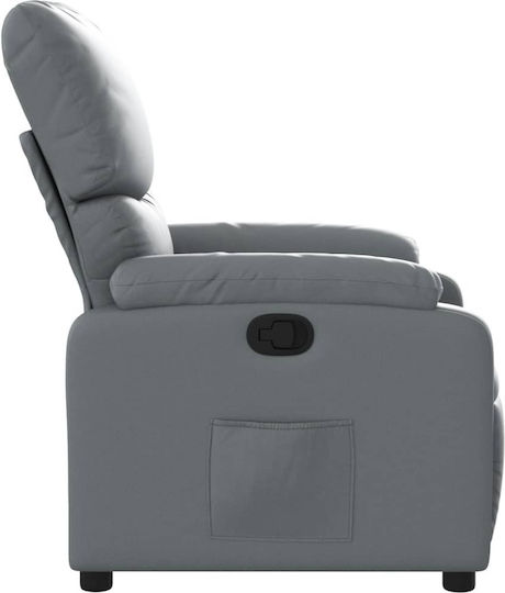 Relaxsessel mit Fußhocker aus Kunstleder Grey 75x99x99cm