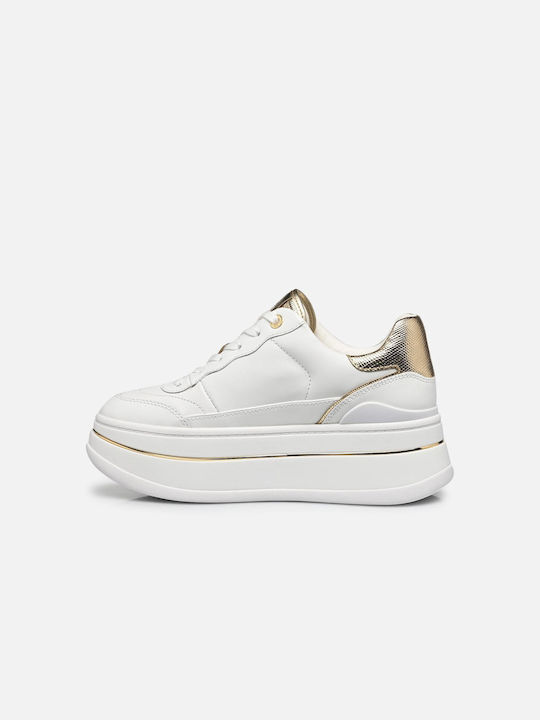 Michael Kors Γυναικεία Flatforms Sneakers Λευκό / Χρυσό