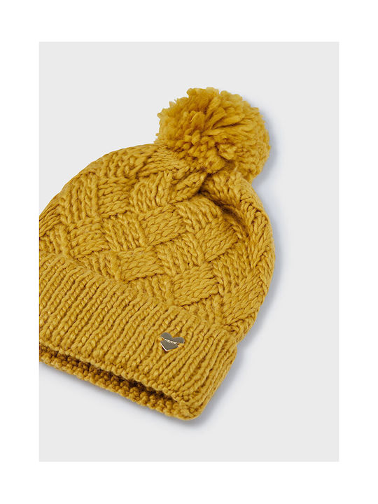 Mayoral Kids Beanie Knitted Yellow