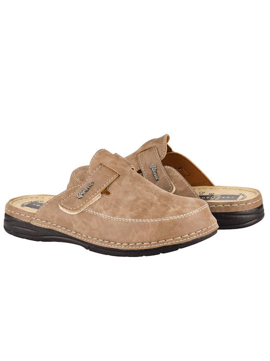 Yfantidis Men's Printed Slippers Brown