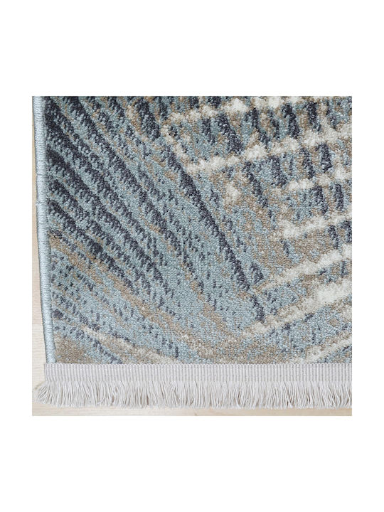 Saray Home Palermo Rug Rectangular with Fringes Grey - Blue