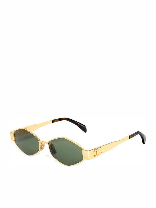 Celine Unisex Γυαλιά Ηλίου με Χρυσό Μεταλλικό Σκελετό και Πράσινο Φακό CL40254U-30N