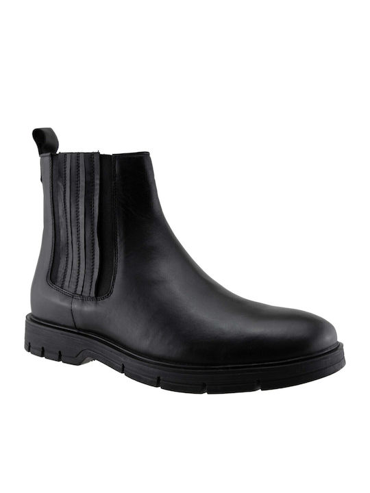 Leder Schwarz Herrenstiefel mit Reißverschluss