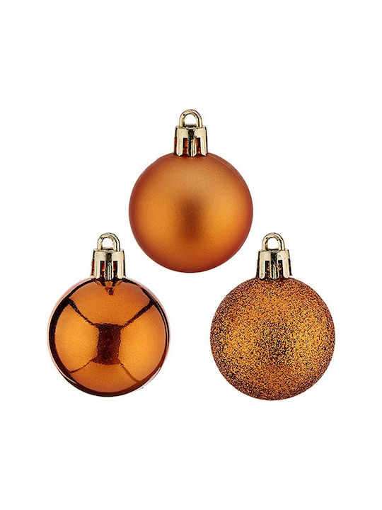 Krist+ Weihnachtshänger Kugel Ornament Plastik Orange 4cm Set 12Stück