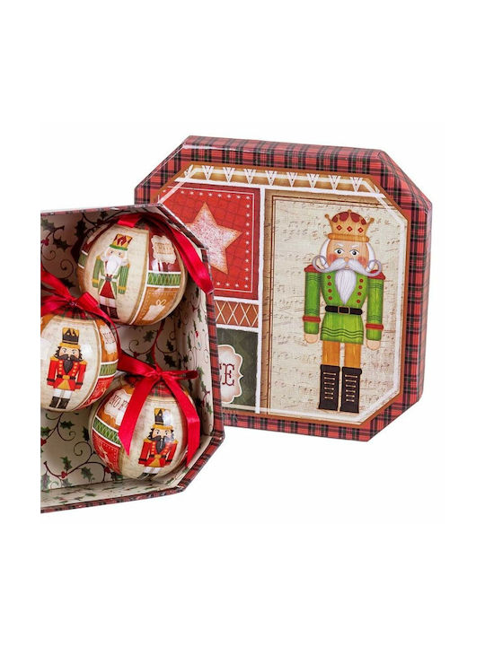 BigBuy Weihnachtshänger Kugel Ornament Papier Bunt 7.5cm Set 5Stück S8803909