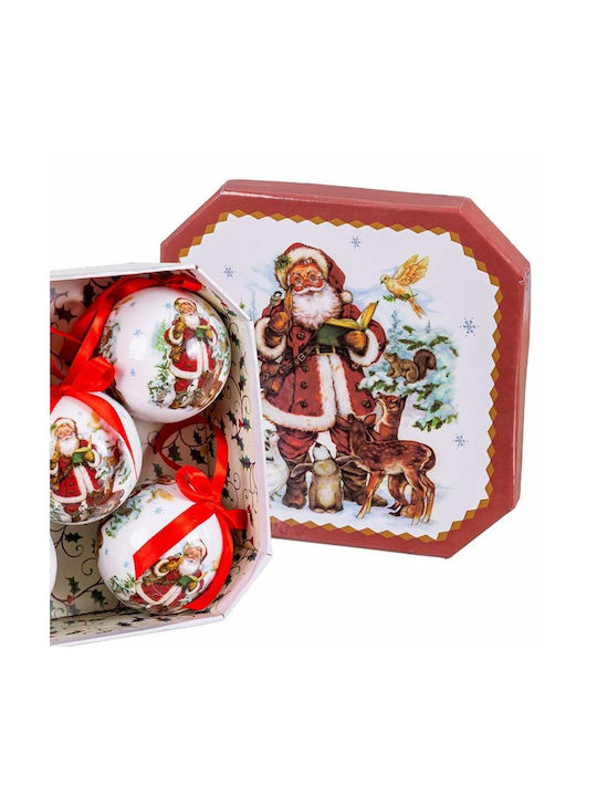 BigBuy Weihnachtshänger Kugel Ornament Papier Bunt 7.5cm Set 5Stück