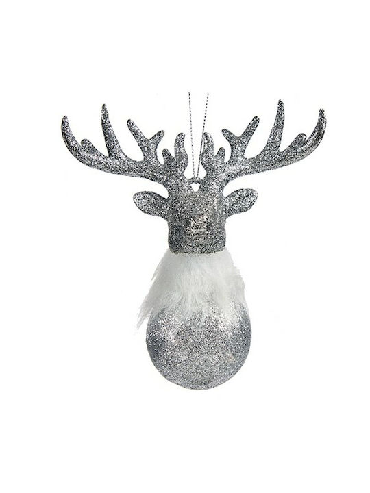 Krist+ Christmas Plastic Reindeer Ornament Silver 15.5x13.5cm 24pcs