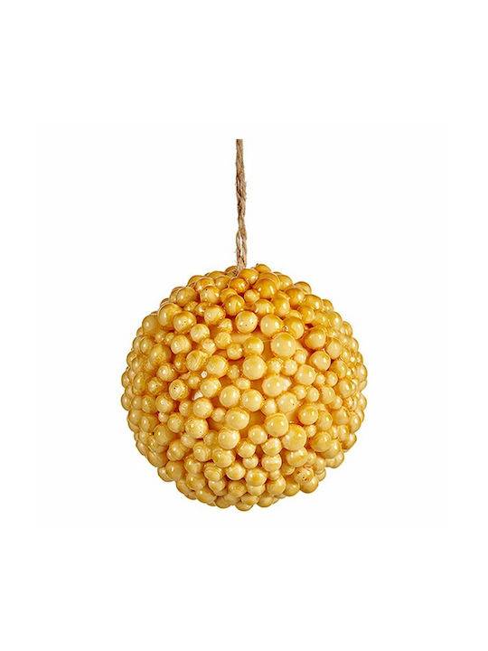 Krist+ Christmas Plastic Ball Ornament Yellow 8cm 24pcs