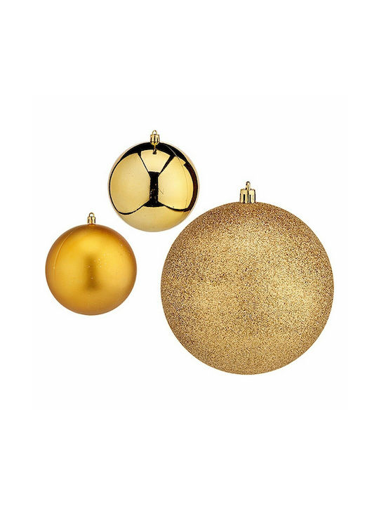 Krist+ Ornament de Crăciun Set Plastic Gold 13x12buc Set de 6buc