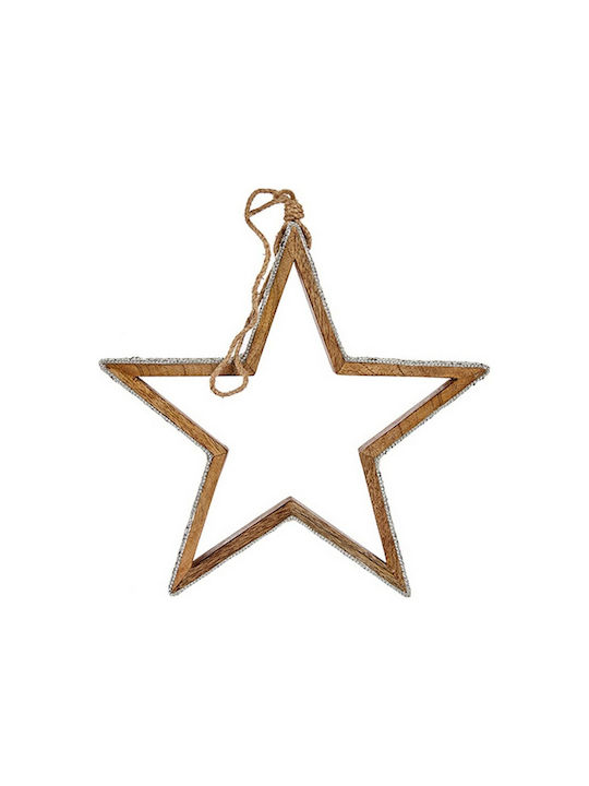 Krist+ Christmas Wooden Star Ornament Silver 5.5x31cm