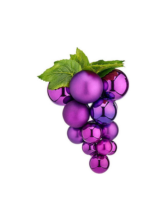 Krist+ Ornament de Crăciun Bilă Plastic Violet cu Pulbere de Aur cu Paiete 18buc