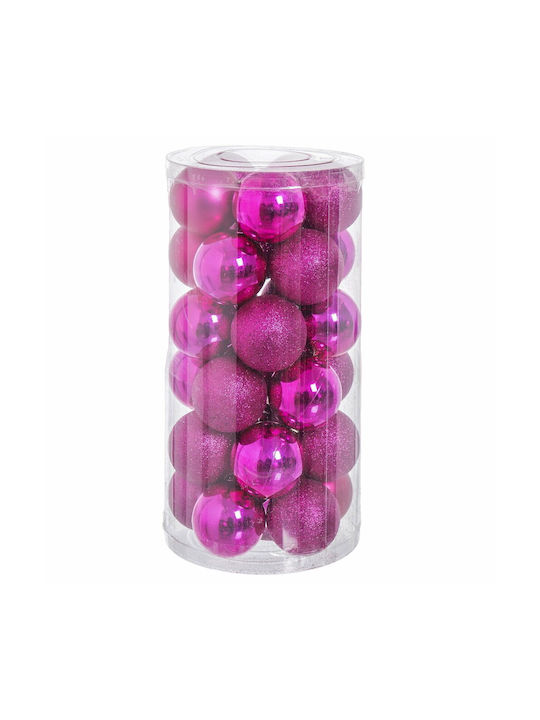 BigBuy Christmas Plastic Ball Ornament 6cm 30pcs