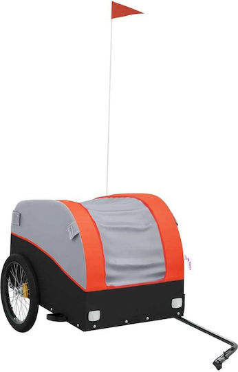 Vidaxl Bicycle Trailer Black Orange 45 Kg Iron