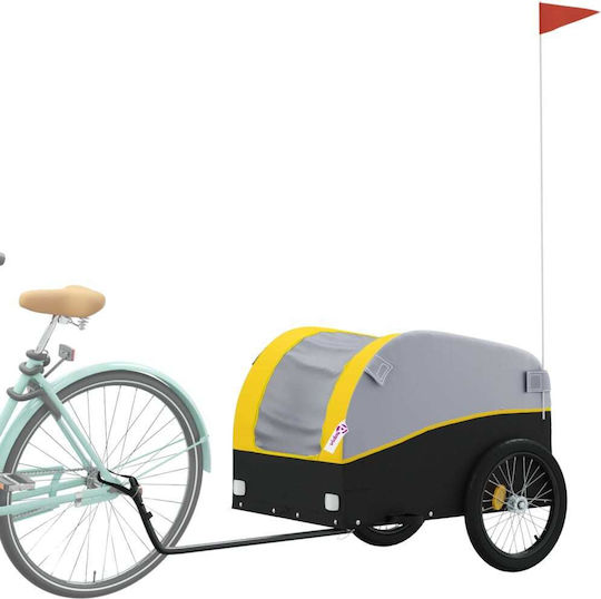 Vidaxl Bicycle Trailer Black Yellow 45 Kilograms Iron