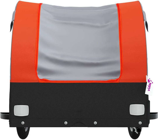 Vidaxl Bicycle Trailer Black Orange 45 Kg Iron
