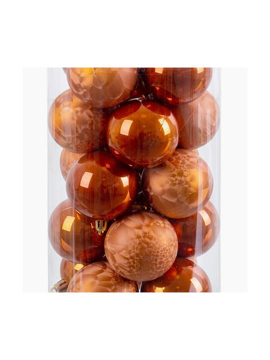 BigBuy Christmas Plastic Ball Ornament Bronze 6cm 20pcs