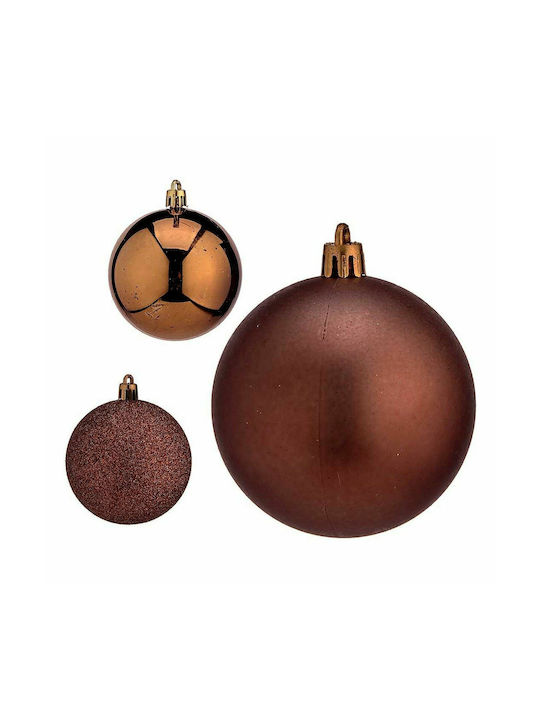 Krist+ Christmas Plastic Set Ornaments Brown 8x7cm 12pcs