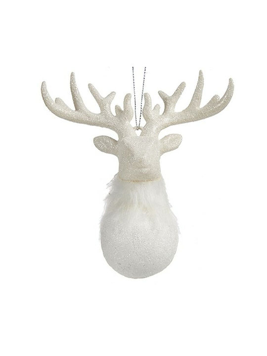 Krist+ Christmas Plastic Reindeer Ornament White 15.5x14cm 24pcs