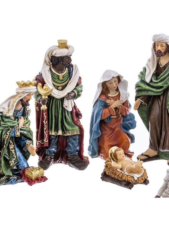 BigBuy Christmas Figure Manger 9pcs