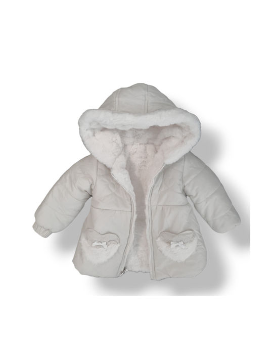 Babydom Kids Fur Coat Double Sided with Lining ecru