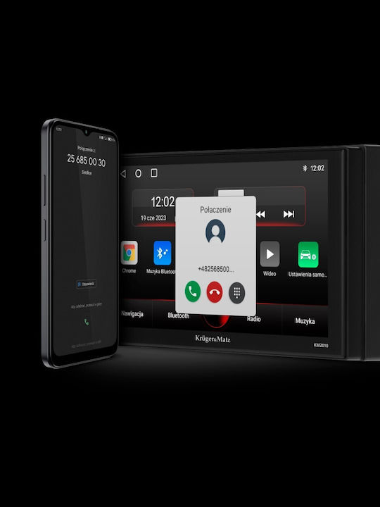 Kruger & Matz Автомобилна Аудио Система 2DIN (Блутут/USB/WiFi/GPS/Apple-Carplay/Android-Auto) с Тъчскрийн 7"