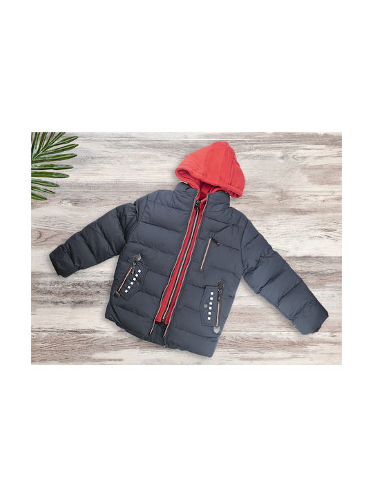 Babydom Kids Casual Jacket with Hood Navy Blue