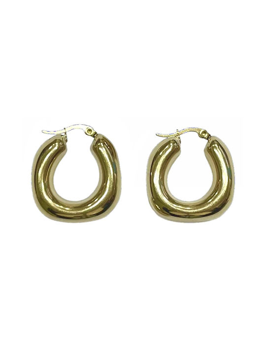 Tatu Moyo Earrings Hoops made of Steel Gold Plated