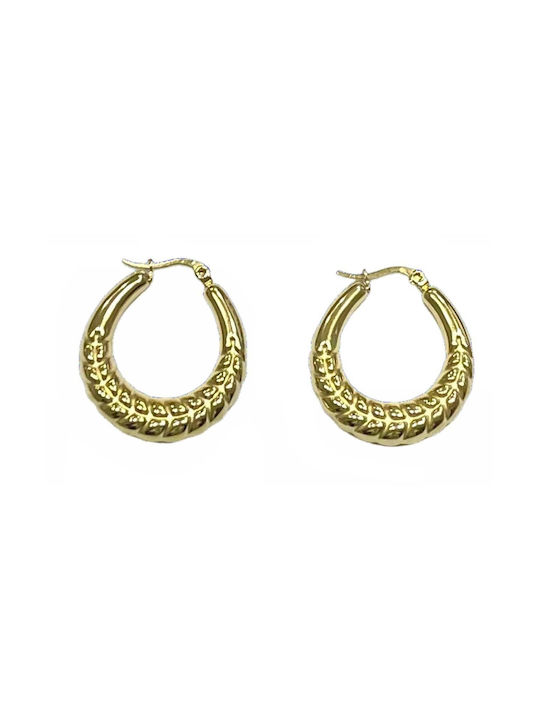 Tatu Moyo Earrings Hoops made of Steel Gold Plated