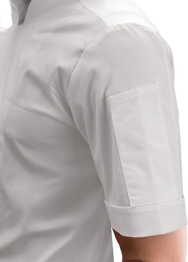 strongAnt Coat Chef 100% Microfiber White with Short Sleeve
