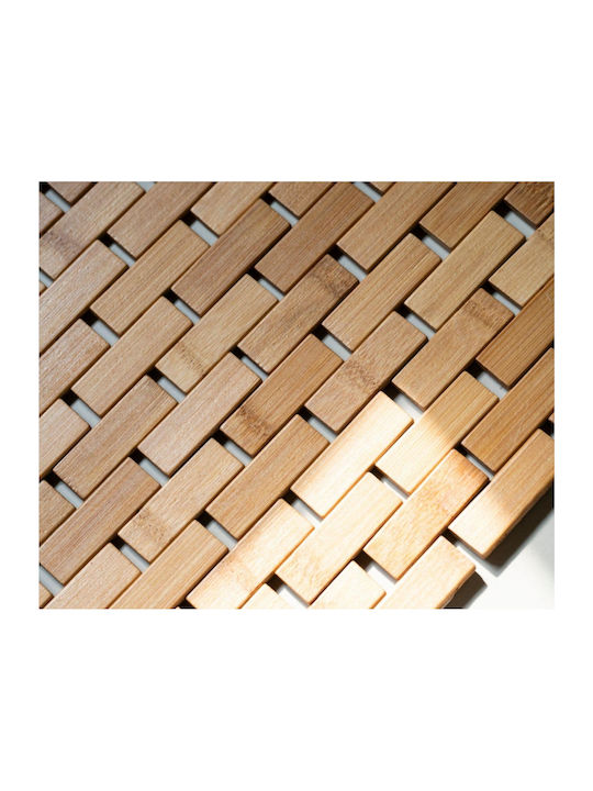 Andrea House Non-Slip Bath Mat Wooden BA73007 Coffee 40x60cm