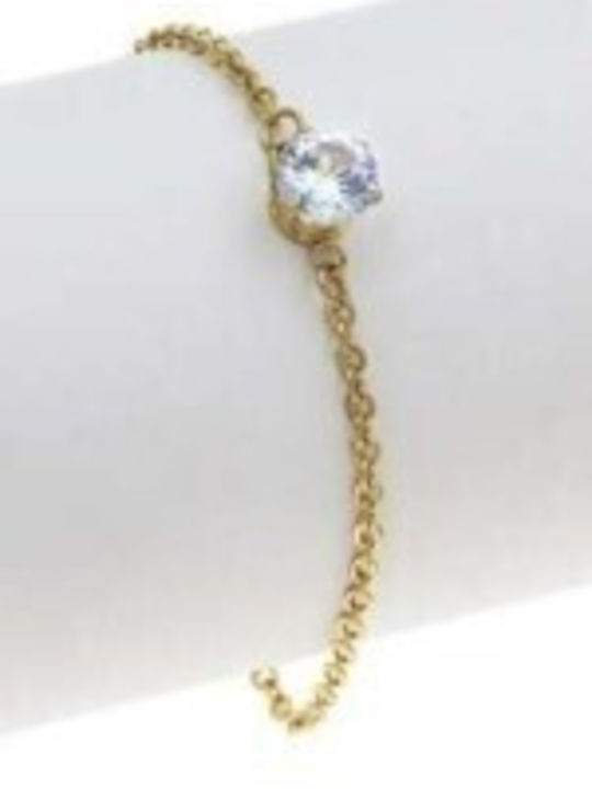 Fito+ Bracelet Chain White Zircon made of Steel Gold Plated with Zircon