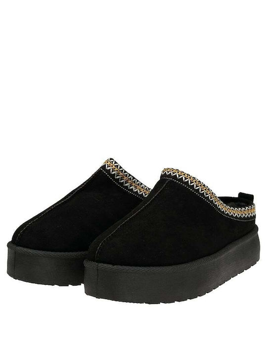 GoGo Shoes Winter Women's Slippers in Black color