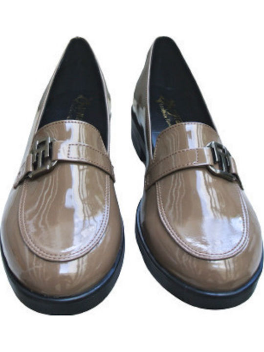Leder Damen Loafers in Braun Farbe