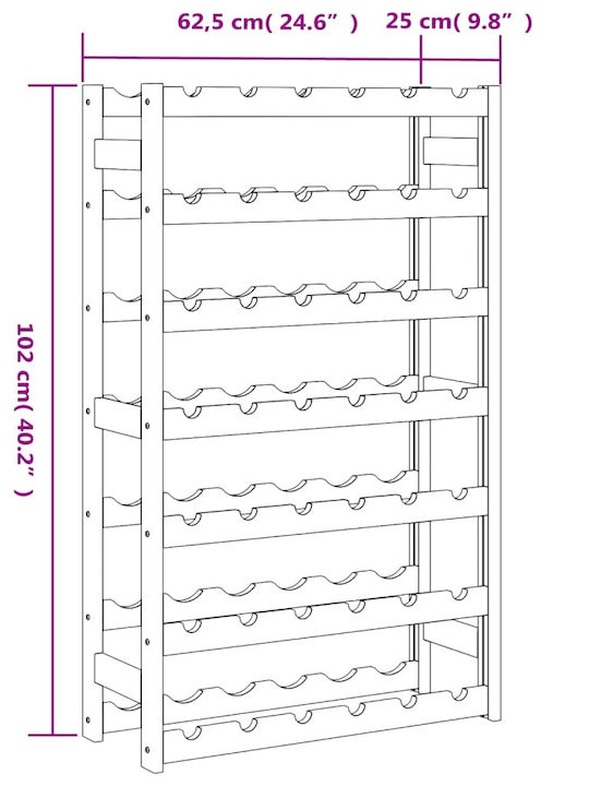 vidaXL Επιδαπέδια Κάβα Ποτών Ξύλινη Καφέ 62.5x25x102εκ.